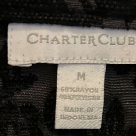 Charter Club Black Tapestry Floral Jacket - Size Medium - Picture 3 of 4